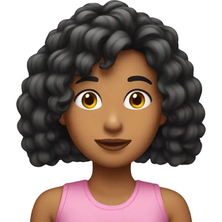 Chica con pelo negro emoji