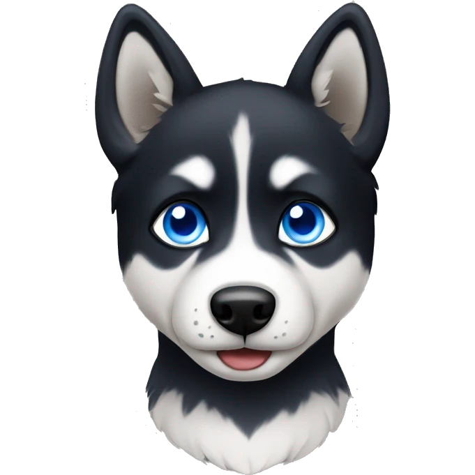 black husky boy with blue eyes emoji