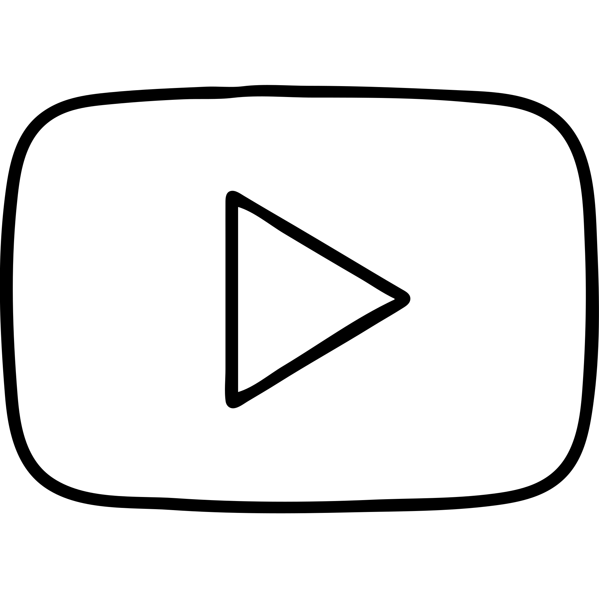 YouTube logo, play button in rounded rectangle emoji