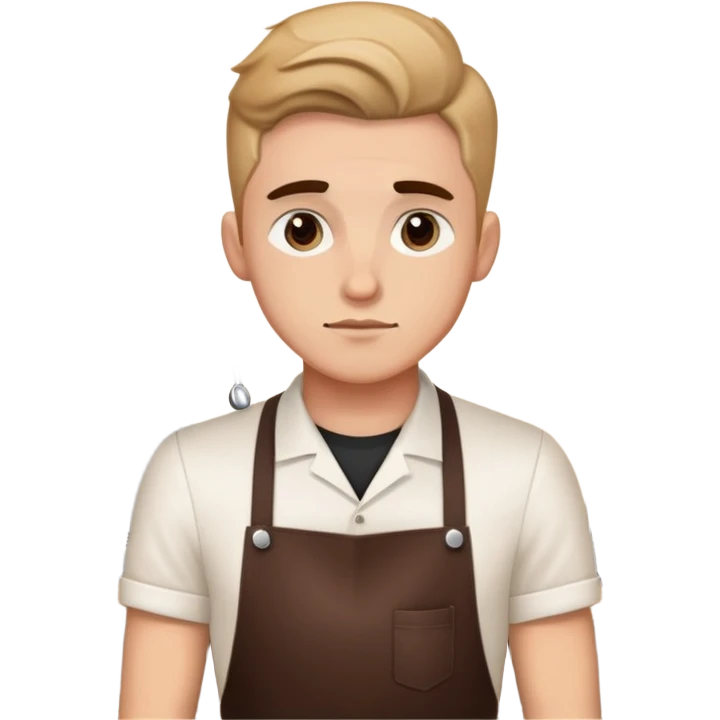tired young man barista emoji