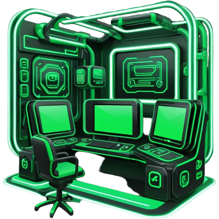 Modern Black And Green Cyber Gaming Aesthetic Scenery Deco emoji