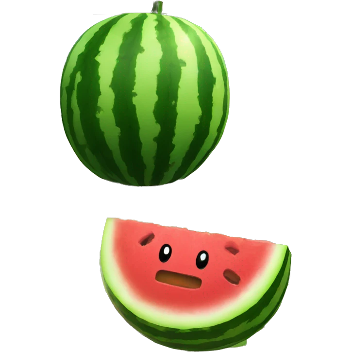 watermelon in front of broken fence emoji