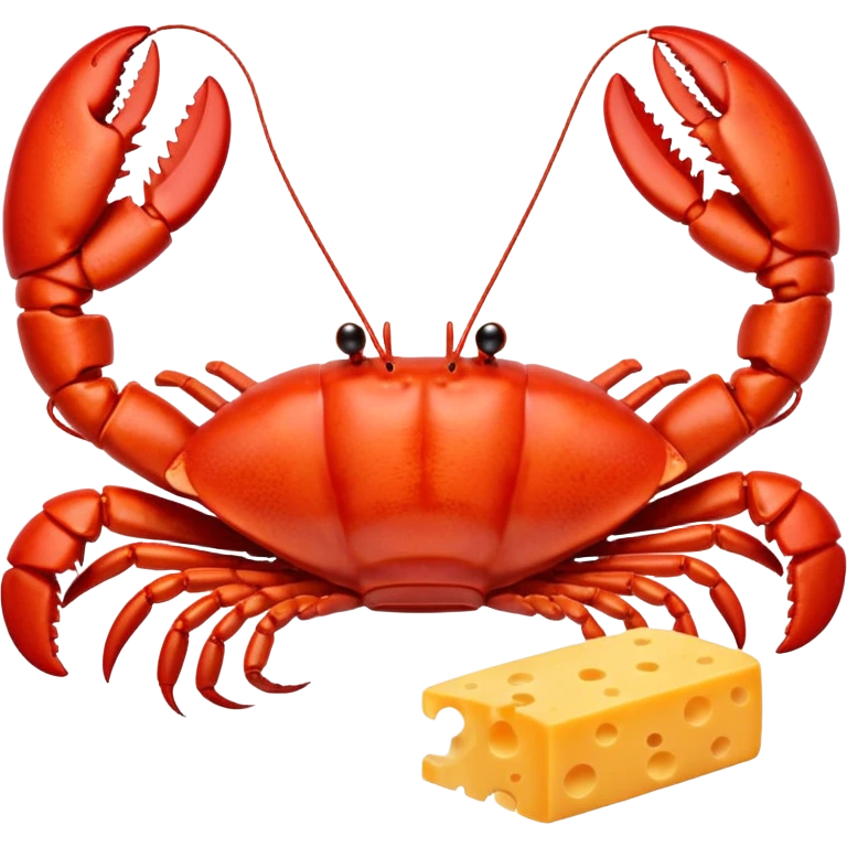 Lobster holding a piece of cheese emoji