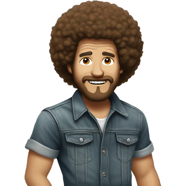 bob ross as a punk emoji