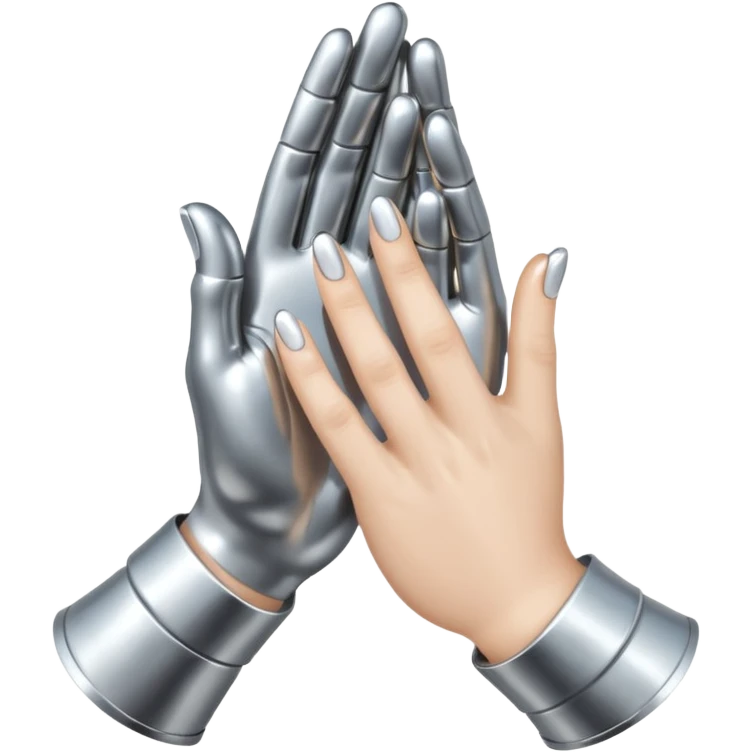 praying metallic hands emoji