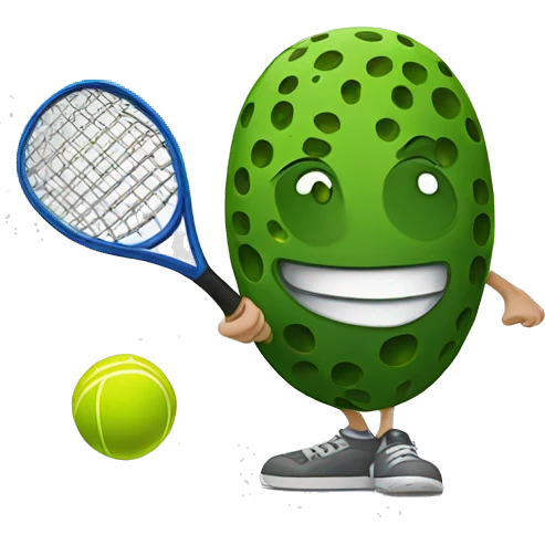white person playing pickle ball emoji