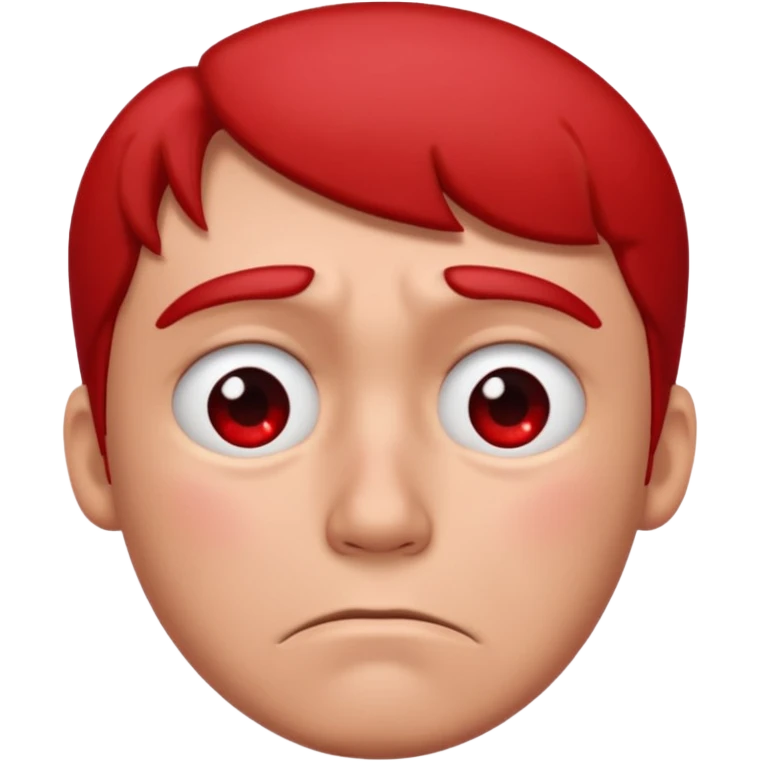 a very sad face that's red emoji