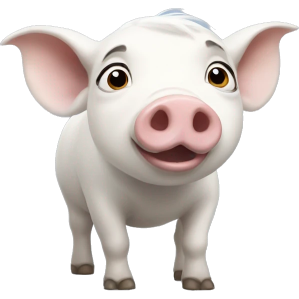 Pua the white pig from moana emoji