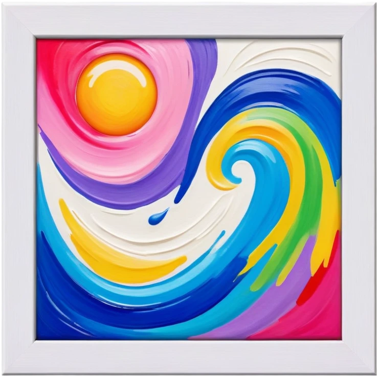canvas, colorful painting emoji