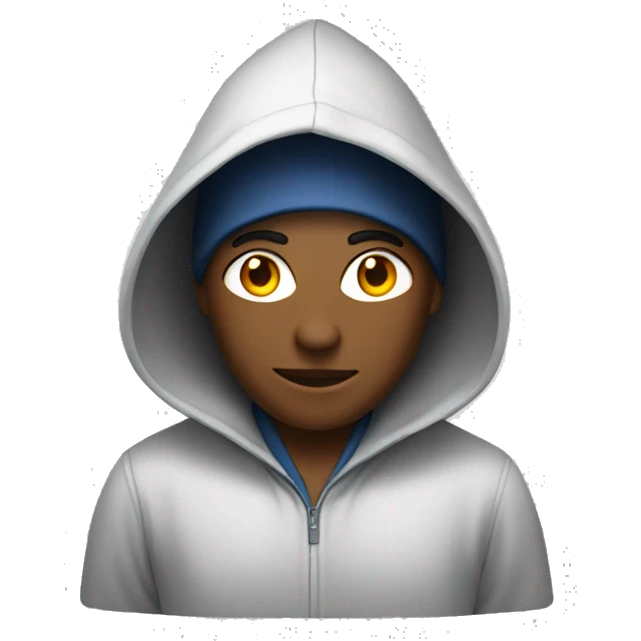 a hooded computer science student emoji