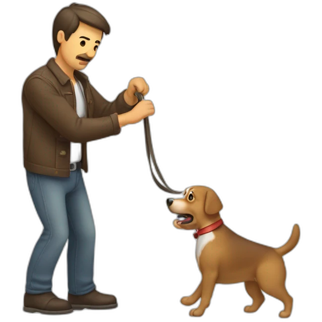 Hombre lanzando un perro emoji