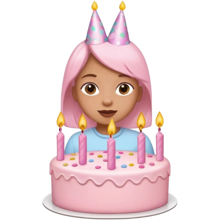birthday girl emoji but not an actual girl i need the "birthday girl" words with cute baby pink font and a cake emoji