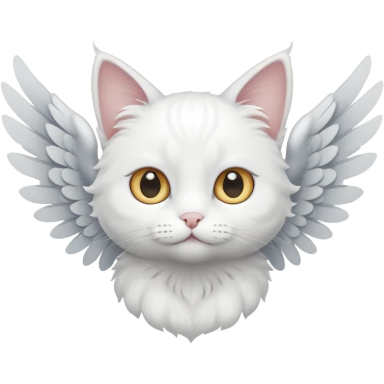 a white cat with wings emoji