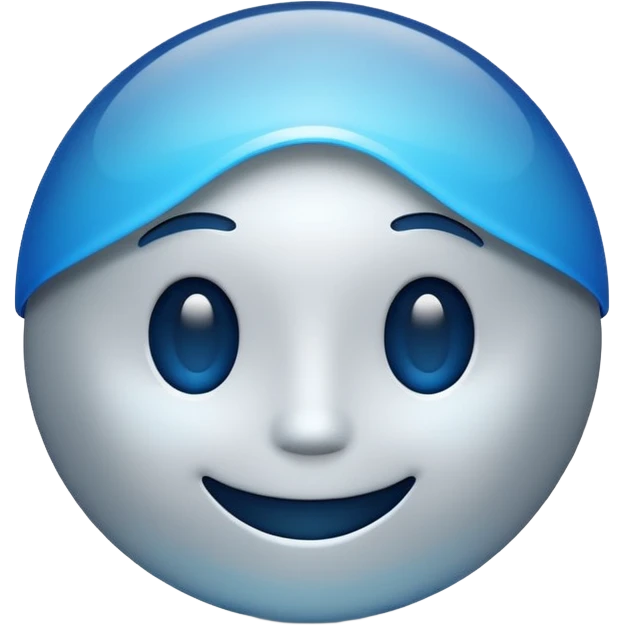 Minimalistic futuristic emoji, clean flat design, smooth vector shapes, soft gradient lighting, high contrast, centered composition, simple geometry, glossy acrylic or glass style, no texture, no shadows, modern UI icon,
 emoji