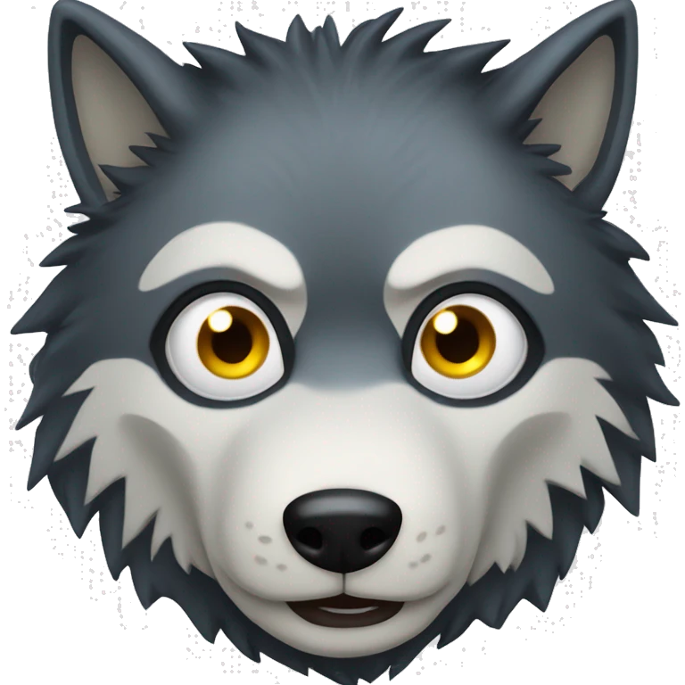 A scary looking wolf emoji