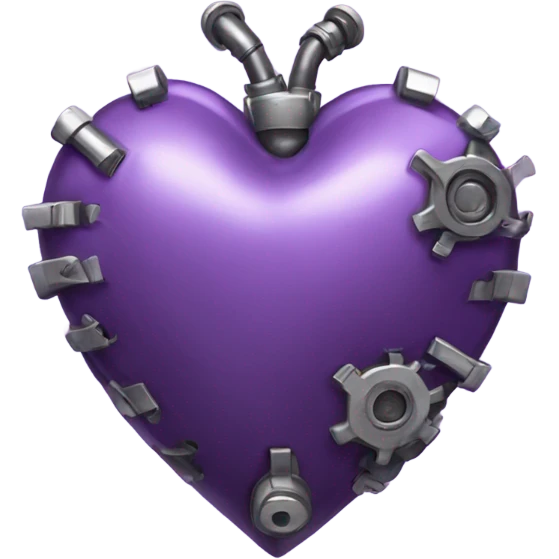 Purple mechanical heart emoji