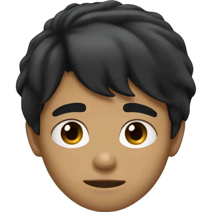 boy black hair sad emoji
