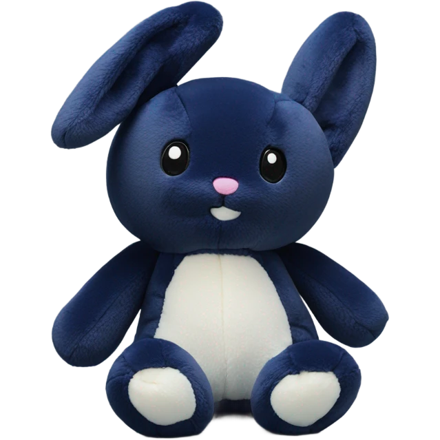 jellycat bunny navy with bluberry print for inside ears and paws  emoji