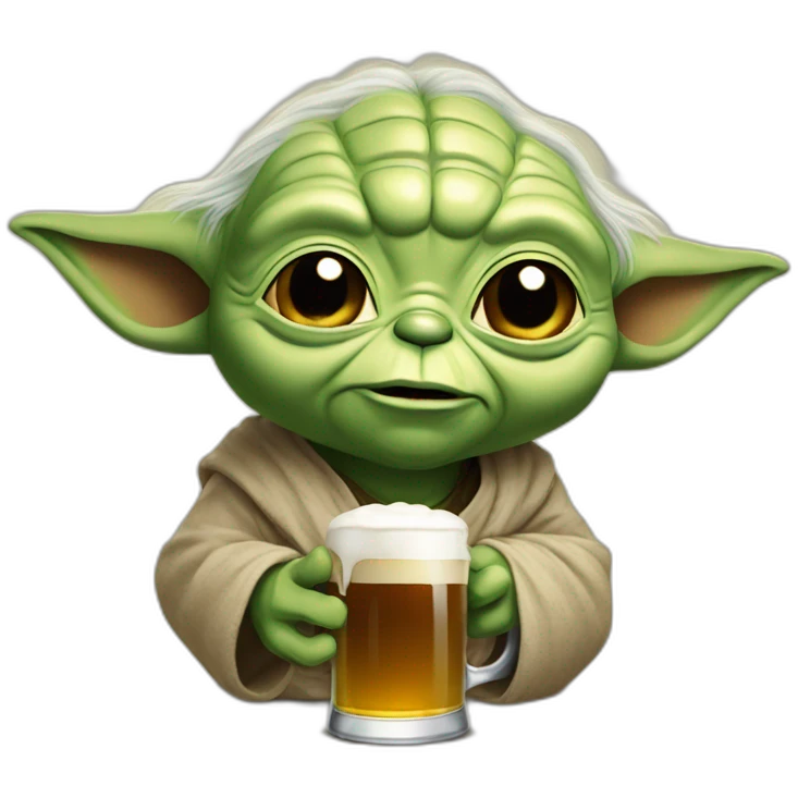 Yoda buvant une bière emoji