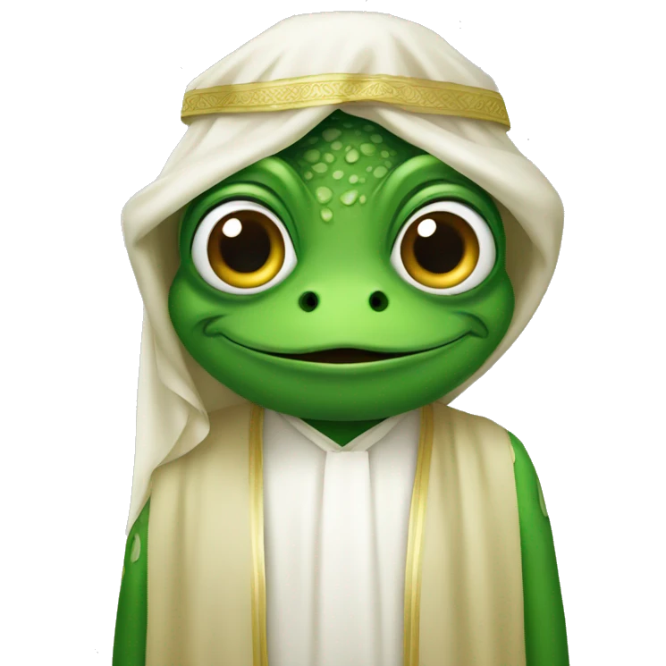 Frog wearing Saudi dress emoji