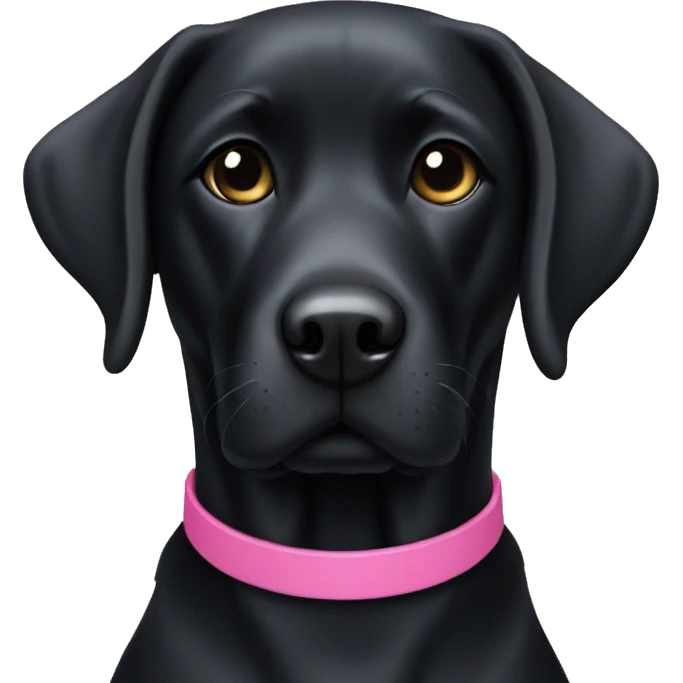 black lab with pink collar emoji