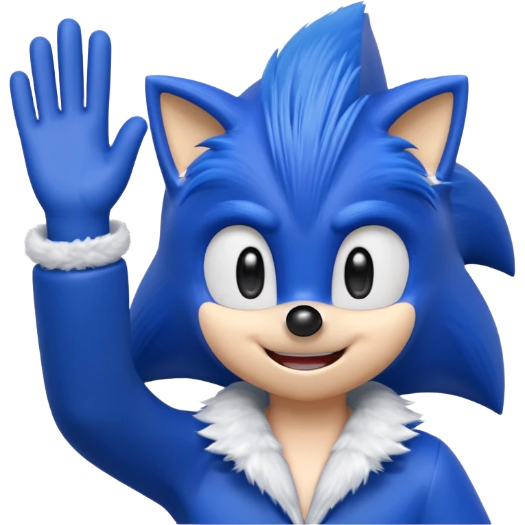 Sonic the Hedgehog waving emoji