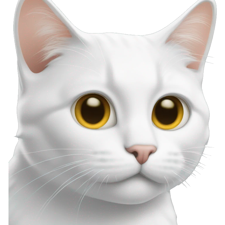 Un chat blanc avec une tache foncée sur sa tête  emoji