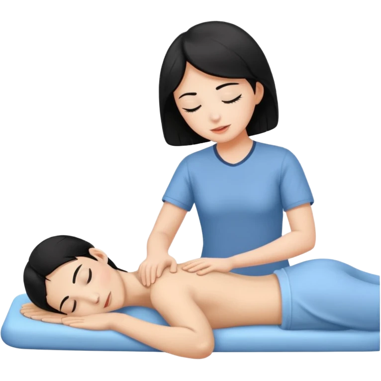 Back massage body the hair is black emoji