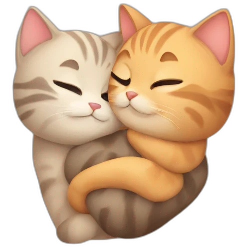 cute cat snuggeling boyfriend cat emoji