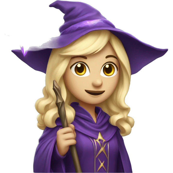 Blonde female wizard with iridescent star wand emoji