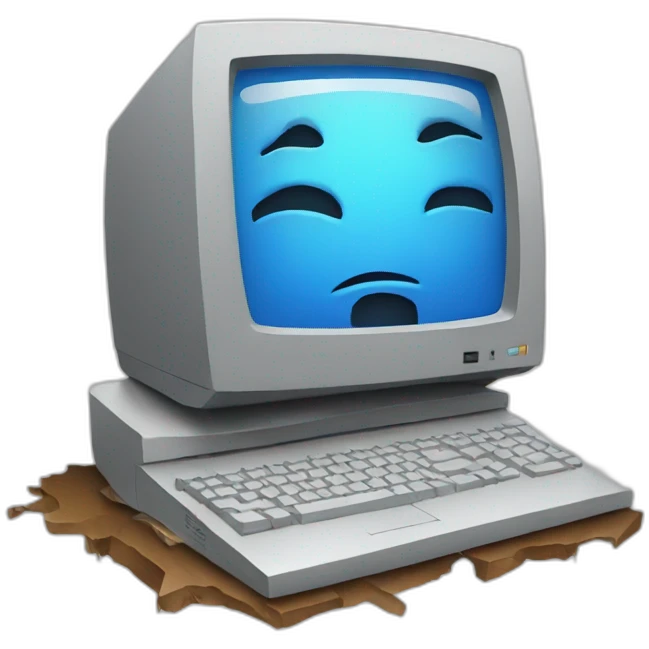 Broken computer emoji