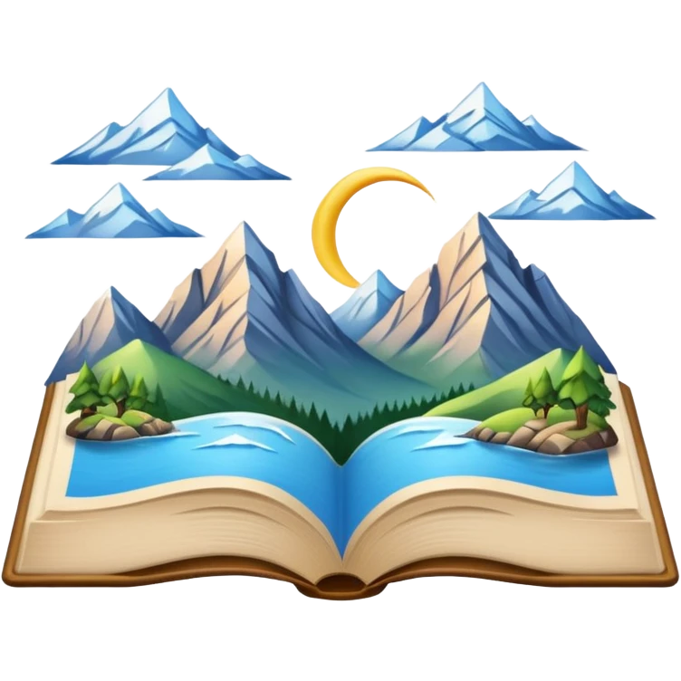 Open book with mountains inside emoji