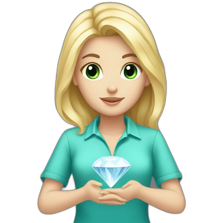 a diamond in the hands of a white girl emoji