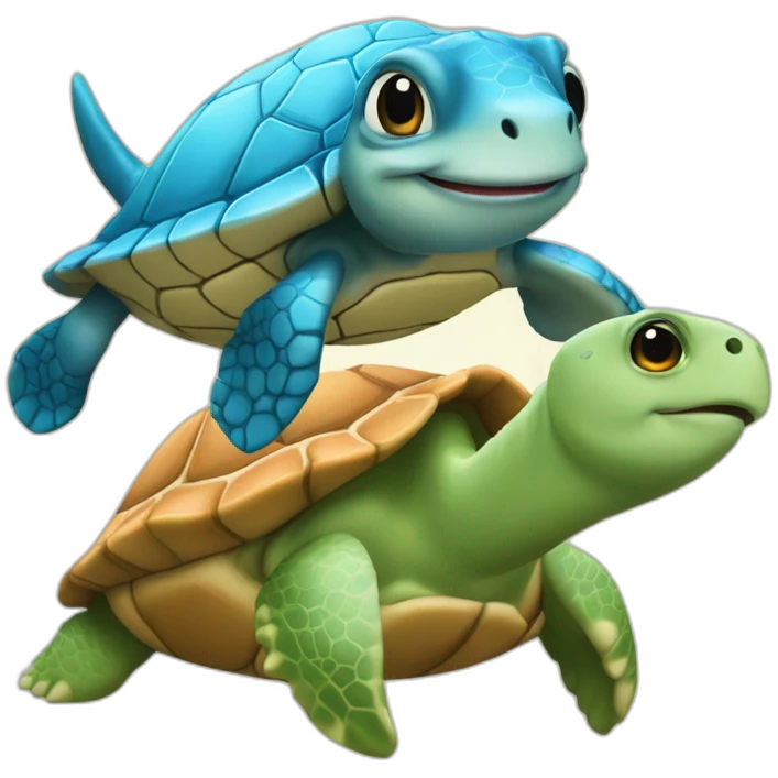 Un dauphin sur une tortue emoji
