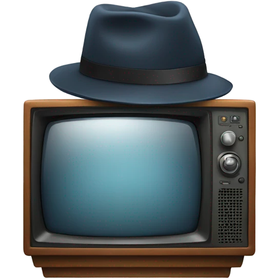 TV wearing a hat emoji