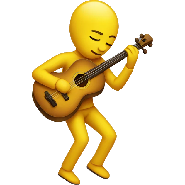 yellow person playing the strings with eyes closed emoji