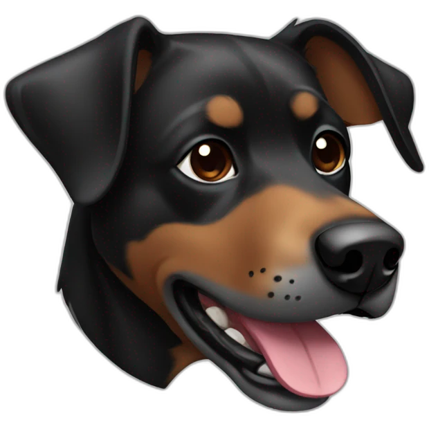 black and brown dog head emoji