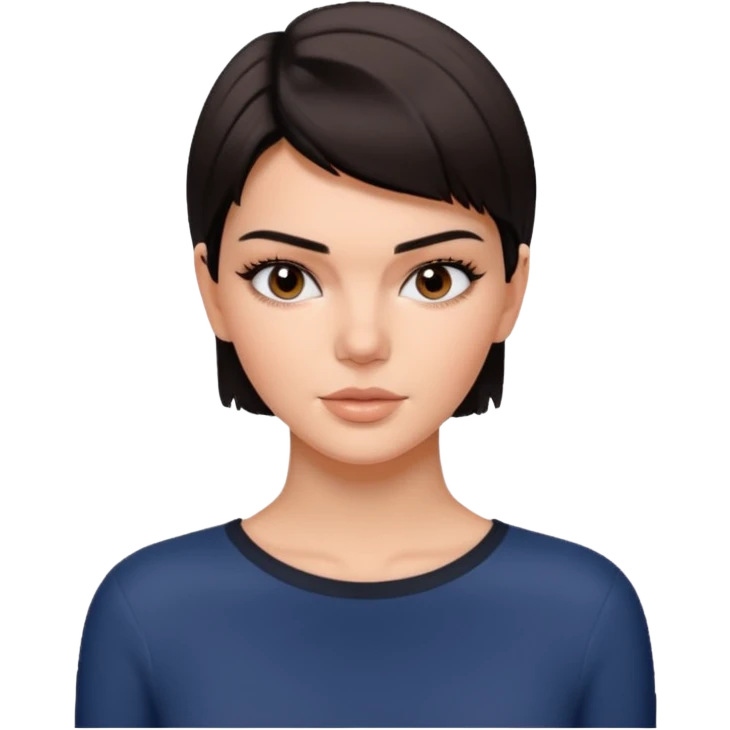 Kendall Jenner emoji wuth short haircut emoji