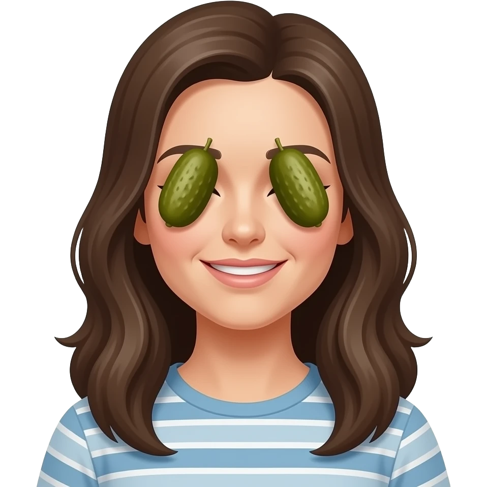 agrégale pepinillos en los ojos que sea una mujer emoji