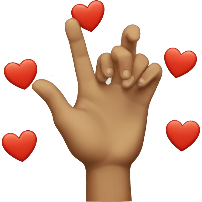 Sparked love sign with fingers emoji