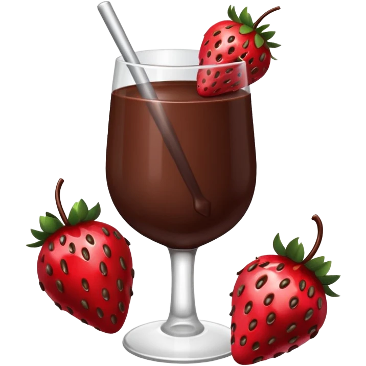 chocolate covered strawberries in a glass emoji
