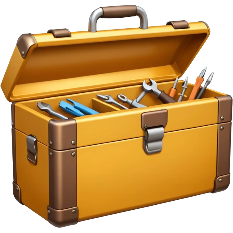 3D Brown golden toolbox emoji