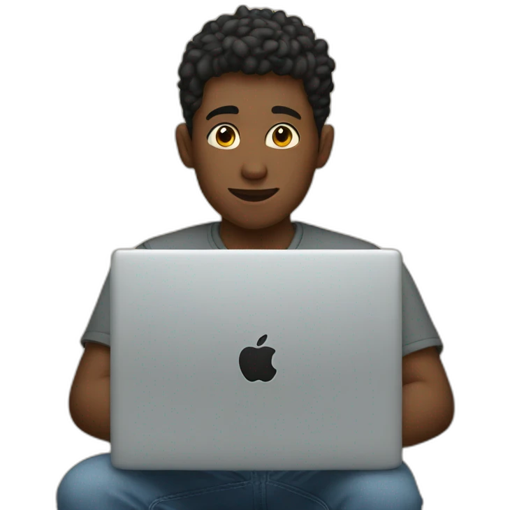  boy with an apple laptop emoji