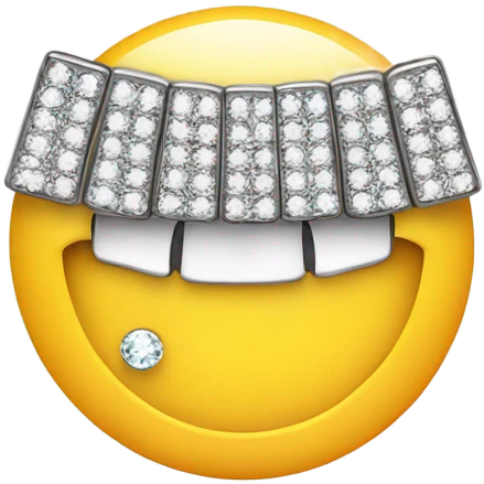 Smiley with diamond grill emoji