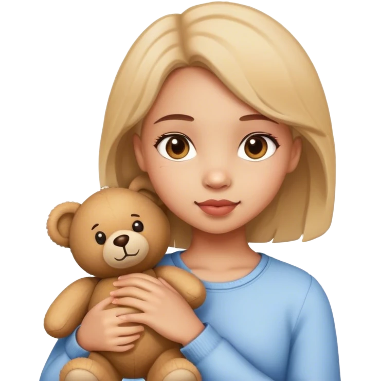 Girl with teddy bear emoji