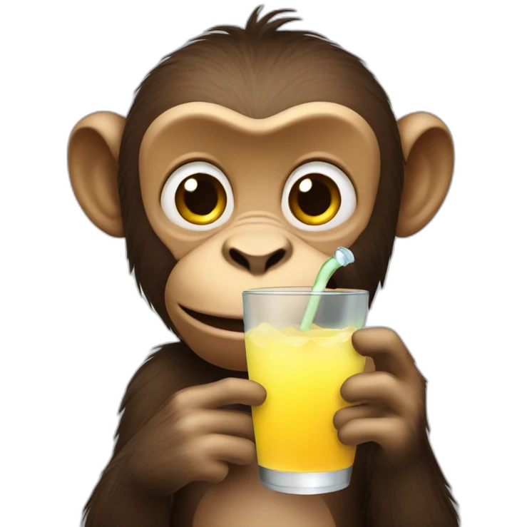 Monkey drink water emoji