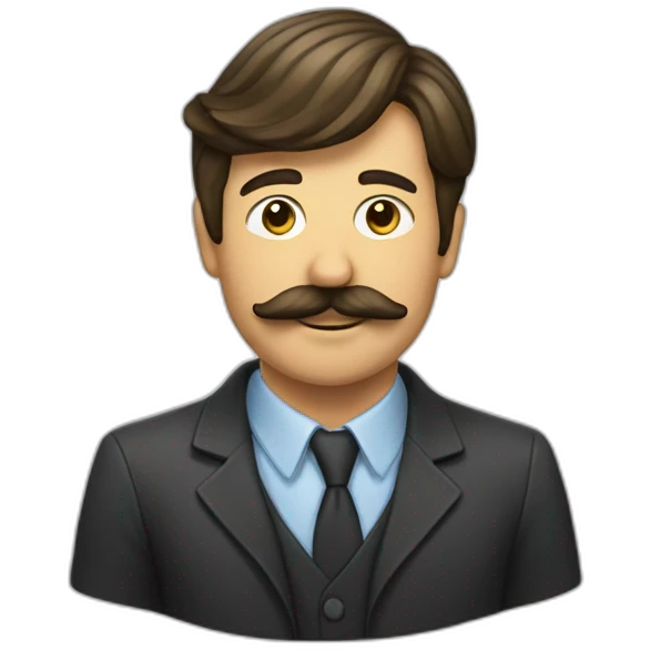 Un homme avec une moustache emoji