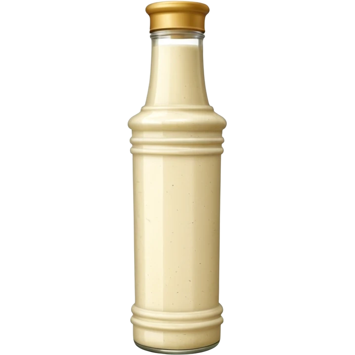 Creamy salad dressing in a bottle shaped like a roman pillar emoji