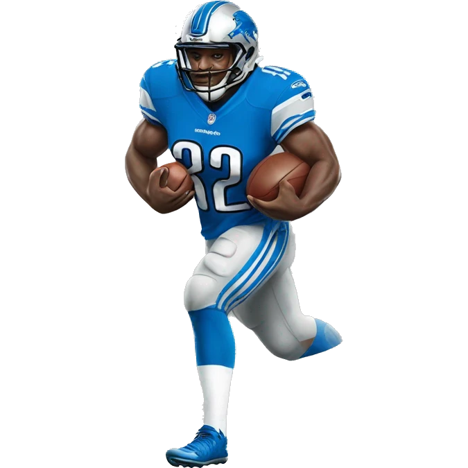 Detroit Lions running back in white jersey  emoji
