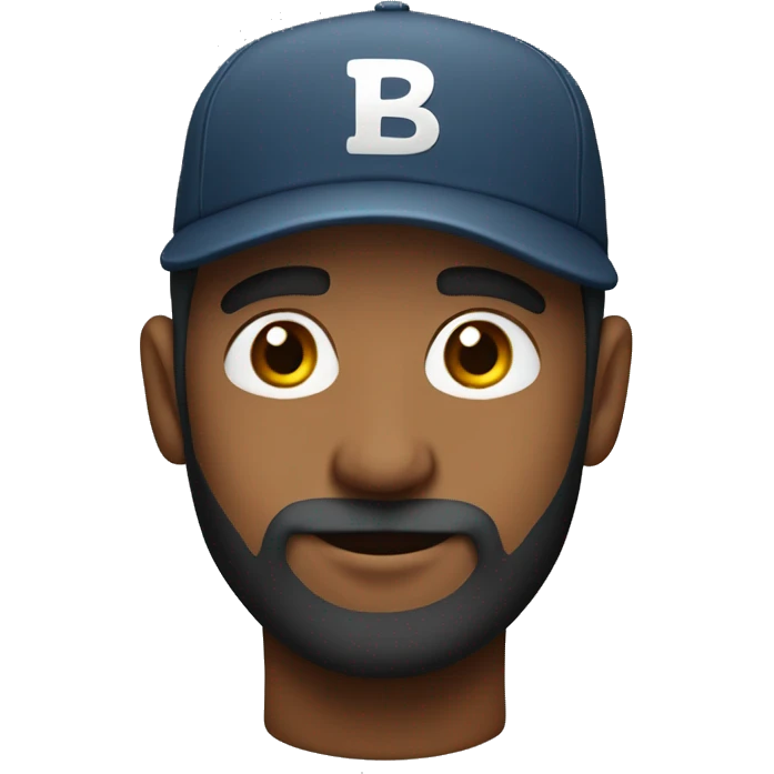Joven con gorra y barba pensando emoji